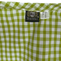 Image 5 of Vintage Green Gingham Off The Shoulder Trachten Folk Top - Women’s Size 10