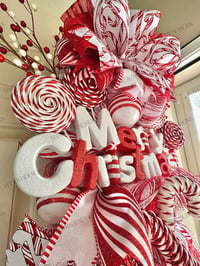 Image 5 of Candy Cane Themed Swag Wreath