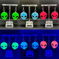 Image 2 of Alien Glow in the Dark Earrings 