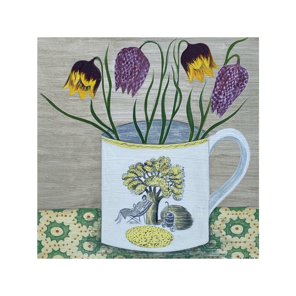 Image of Ravilious cup and Fritillaries Print