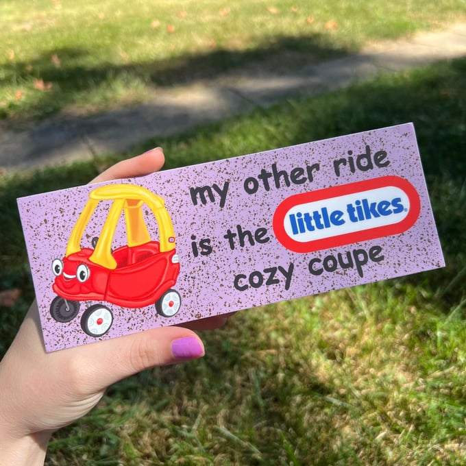 Image of cozy coupe bumper sticker