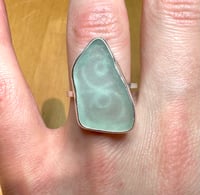 Image 2 of Pale blue seaglass ring, size N