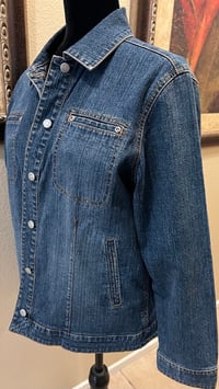 Image 3 of Vintage Blue Denim Jean Jacket Frida Kahlo