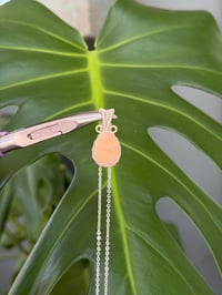 Image 3 of Silver Pink Druzy Agate  Teardrop Crystal Necklace 