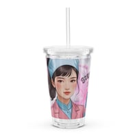 Image 4 of Clear plastic tumbler_Stay hydrated_16 oz