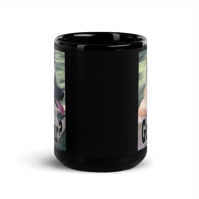 German Shepherd-Got Fur-Black Glossy Mug 1