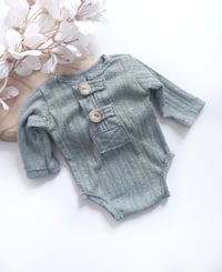 Image 1 of Photoshooting boys bodysuit | Asher-1 | 0-3 months | sage