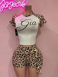 Gia polka dot set- cheetah