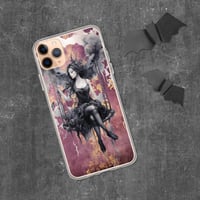 Image 1 of Dark Fairy and Purple Tattered Background Fantasy Goth Clear Case for iPhone®