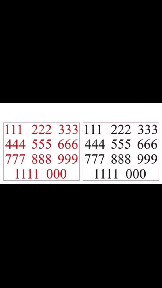 Angel numbers temporary tattoo, 2 pack in black and red