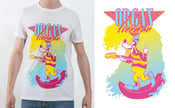 Image of Famous Rat surfs a wave while flipping the bird and playing a bass guitar T-Shirt