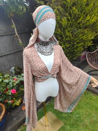 Image 7 of Pefkos co ord sarong set beige and mint