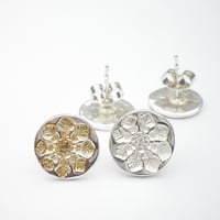 Image 1 of Small Silver Snowflake Earrings