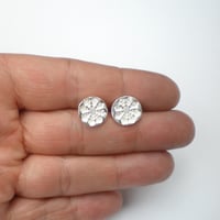 Image 4 of Small Silver Snowflake Earrings