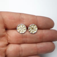 Image 5 of Small Silver Snowflake Earrings