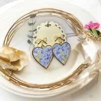 Large Gold Plated Heart Floral Bow Earrings 