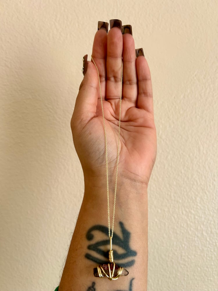 Image of 🩶Smoky Quartz + Pink Tourmaline🩷