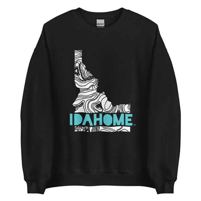 IDAHOME Topo - Unisex - White Print - Crewneck Sweater