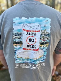 Image 1 of Slow No Wake Pocket Tee Grey 