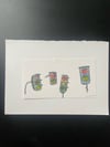 Originalzeichnung Aquarell Auf Papier "Ampeln"