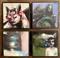 Image 1 of Women and Dragon Signed Art Magnets Set of 4 