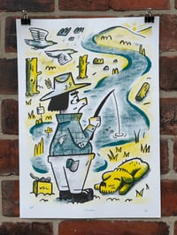 Image 2 of Fishing - Risograph print (A3)