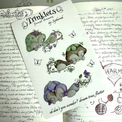 Image of Trinklets Forest Dreams sticker sheet 4x6 transparent 