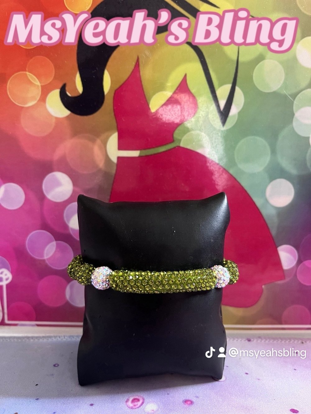 Image of Apple Green, army green, purple fantasy and tiffany’s teal bracelets