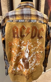 Vintage Yellow/Brown/White Flannel Shirt AC/DC