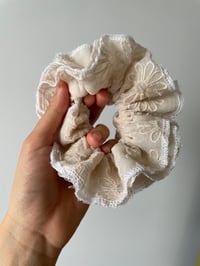 Image 1 of Double Ruffle White Scrunchie
