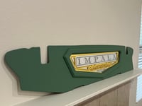 Image 2 of 1962-1964 IMPALA TRUNK WALL PANEL WRAPPED GREEN WITH LED 