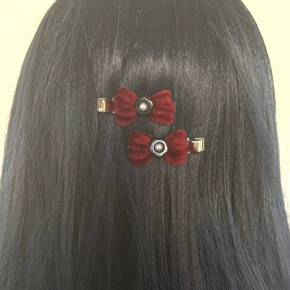 Image of Baby Fuzzy Bow Clips