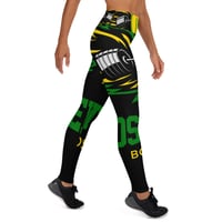 Image 2 of BOSSFITTED Black Yellow and Green AOP Yoga Leggings