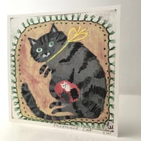 Image 5 of Small square art print -pregnant cat 