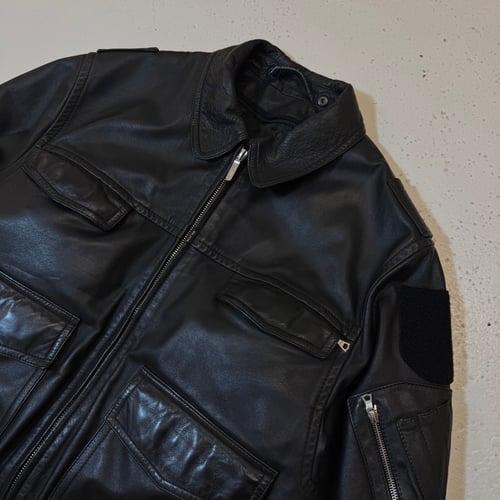 Image of 1990s German Police Leather Jacket, Size Large