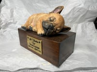 Image 1 of Custom Engraved French Bulldog Pet Urn Cremation Memorial To Your Dog's Photo