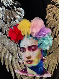 Image 2 of Vintage Blue Denim Jean Jacket Frida Kahlo