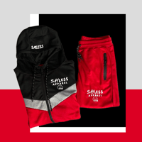 Image 2 of 3 Tone Sweat-Suit (Red, Gray, Black)