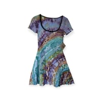 Image 1 of XS 90's Babydoll Mini Dress in Bold Agate Ice Dye