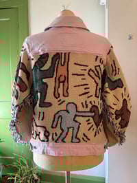 Image 2 of Upcycled “Haring” tapestry Jean jacket 