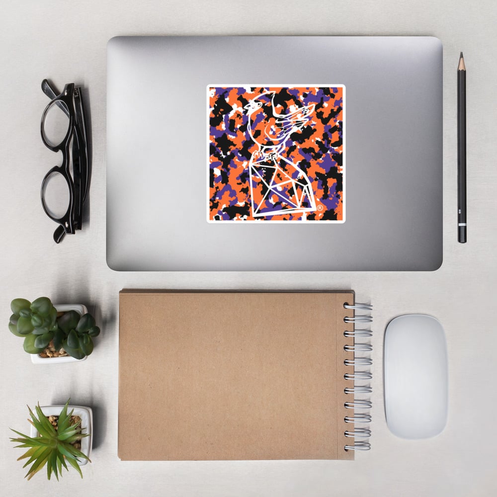 Image of Classic Logo Orange Dream Camo Stickers