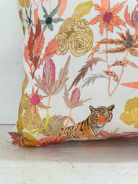 Image 2 of Tigers and Primula Pillow Cover