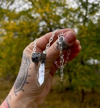 Image 1 of Lemurian Quartz & Black Sapphire Talisman