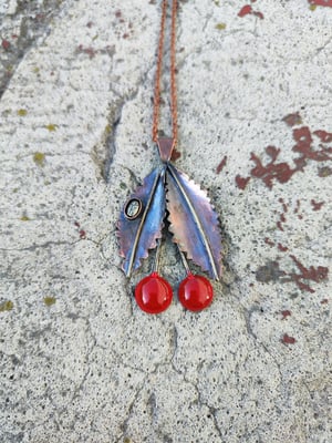 Cherry and ladybug pendant 