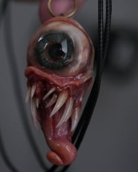 Image 6 of Twisted tongue pendant, OOAK Green Glow