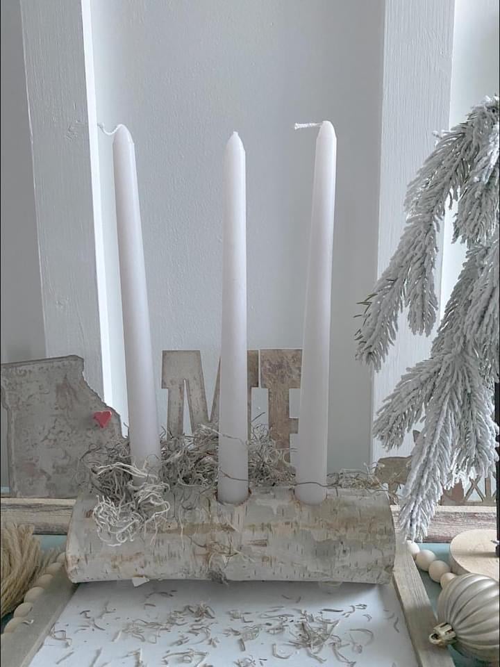 Image of Birch log centerpiece 