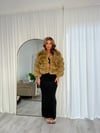 Brown fox fur coat 