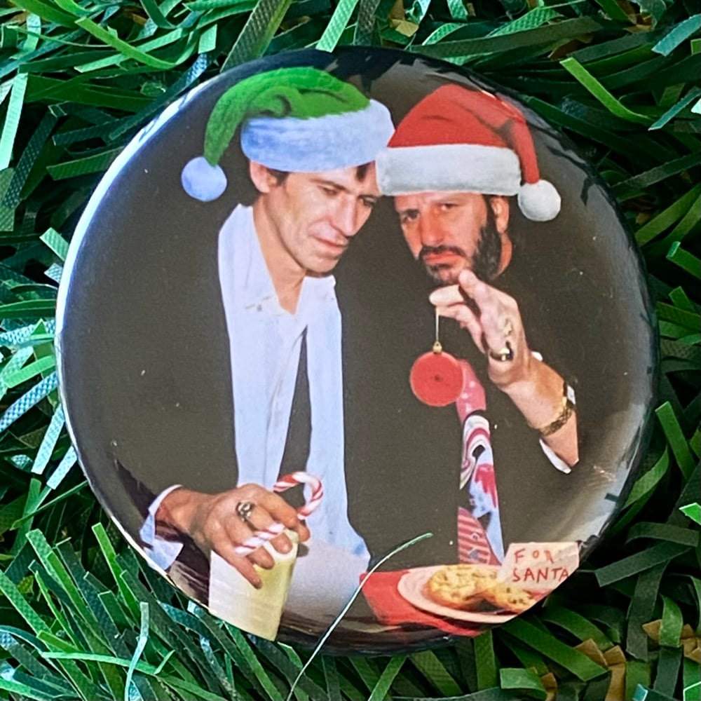 Image of Keef & Ringo holiday button