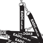 Image of EADC White-on-Black Lanyard