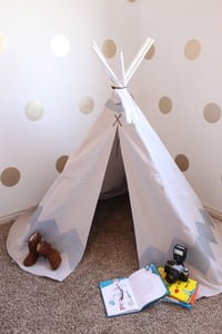 Image of Hand Painted Chevron Teepee-SILVER